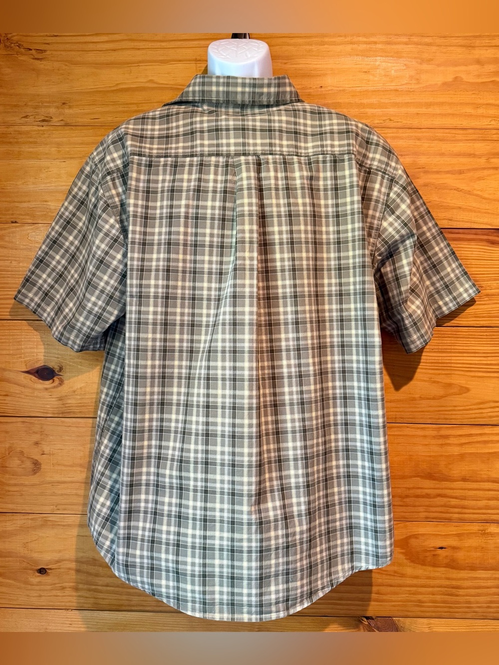 Carhartt Men’s Green Plaid Collared Short Sleeve Button Up Shirt Extra Large XL - Picture 2 of 8